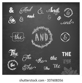 Calligraphic Vintage Vector Design Elements on Chalkboard