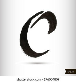 Calligraphic watercolor letter C