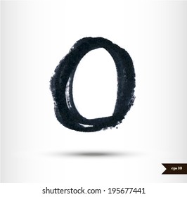 Calligraphic watercolor letter O