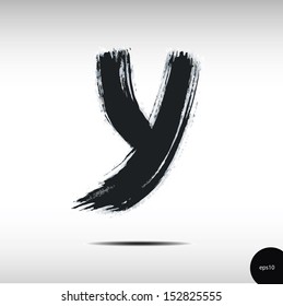 Calligraphic watercolor letter Y