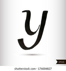 Calligraphic watercolor letter Y