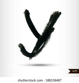 Calligraphic watercolor letter Y