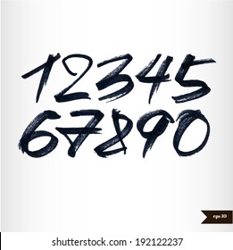 Calligraphic Watercolor Numbers