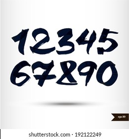 Numéros calligraphiques à l'aquarelle