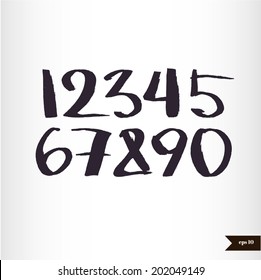 Calligraphic watercolor numbers