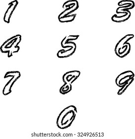 Calligraphic watercolor numbers