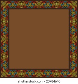 Calligraphic Worm Color Border, Frame Design