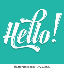 Calligraphic  Writing "Hello", vector illustration