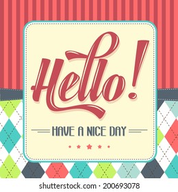 Calligraphic  Writing "Hello", vector illustration