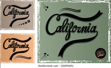 calligraphic written-vector-california illustration handmade vector design