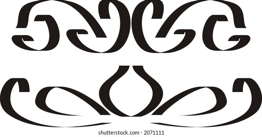 Calligraphical figures created for registration of pages, books, diplomas.