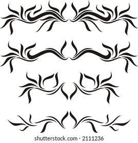 Calligraphical figures created for registration of pages, books, diplomas.