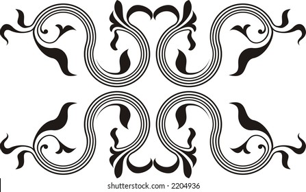 Calligraphical figures created for registration of pages, books, diplomas