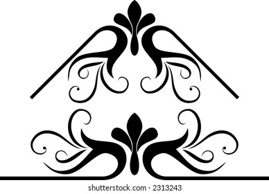 Calligraphical figures created for registration of pages, books, diplomas