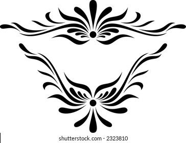 Calligraphical figures created for registration of pages, books, diplomas