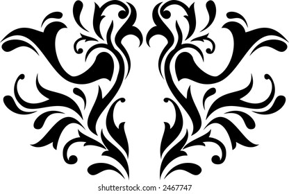 Calligraphical figures created for registration of pages, books, diplomas.
