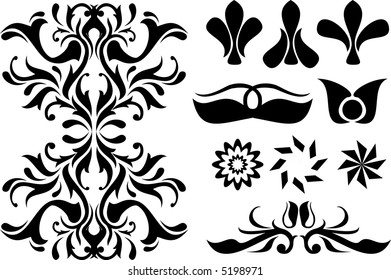 Calligraphical figures created for registration of pages, books, diplomas.