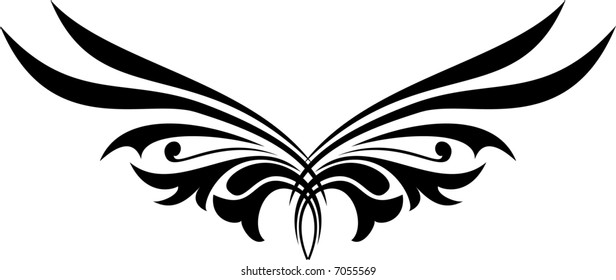 Butterfly Tribal Tattoo Stock Vector (Royalty Free) 112532417 ...