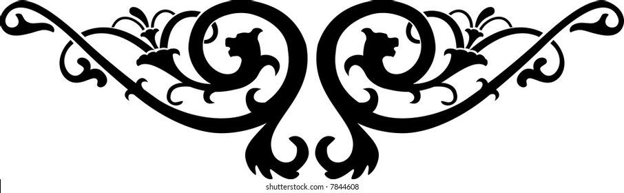 calligraphical figures created for registration of pages, books, diplomas.