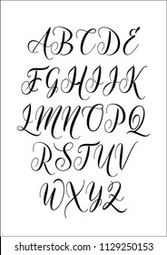 Calligraphy Alphabet Letter Set Lettering Design Stock Vector (Royalty ...