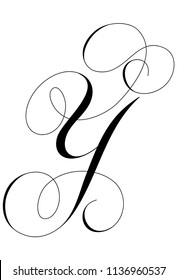 Calligraphy Alphabet Letter Y
