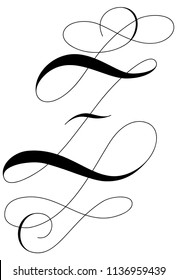 Calligraphy Alphabet Letter Z