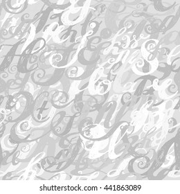 Calligraphy alphabet typeset lettering. Seamless wallpaper pattern.  Hand drawn alphabet. Capital and lower-case letters. Hand drawn sketch of ABC letters in old fashion vintage style. 