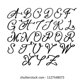 Calligraphy alphabet VECTOR