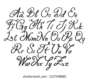 Calligraphy Alphabet Vector Stock Vector (Royalty Free) 1127548085 ...