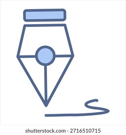 Ilustración vectorial de iconos azul de caligrafía