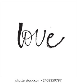 Calligraphy brush pen phrases of Love. Vector modern lettering scripts