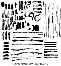 Calligraphy brush stroke set ink vector.