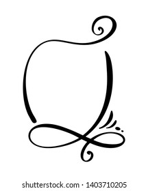 Calligraphy cartoon Quote speech bubble icon. Hand drawn text frame or box template. Vector illustration. Thought bubble. Place for citation or cite, Balloon for Idea, for Forum, Chat, Comment