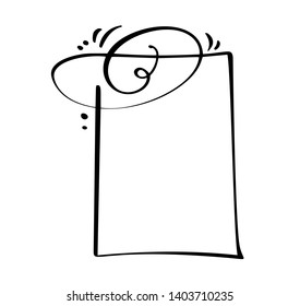 Calligraphy cartoon Quote speech bubble icon. Hand drawn text frame or box template. Vector illustration. Thought bubble. Place for citation or cite, Balloon for Idea, for Forum, Chat, Comment