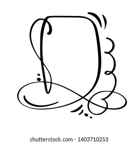 Calligraphy cartoon Quote speech bubble icon. Hand drawn vintage frame or box template. Vector illustration with space for your text