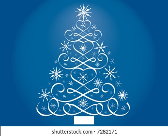 calligraphy christmas tree