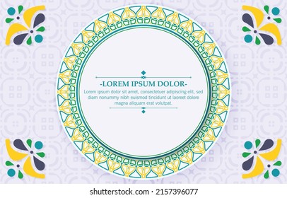 Calligraphy circle ornament frame line