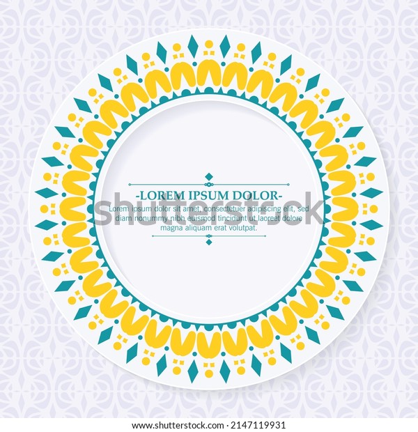Calligraphy circle ornament\
frame line