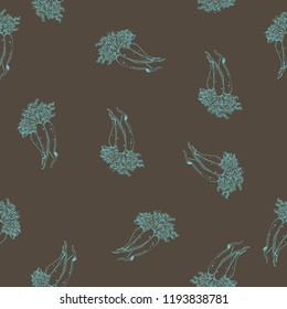 Calligraphy daikon vector turquoise path pattern for wrapping, craft, textile, fabric