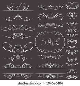 calligraphy decorative borders, ornamental rules, dividers, vector