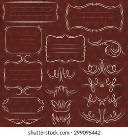 Calligraphy decorative borders, ornamental rules, dividers, vector