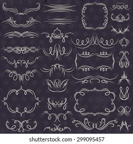 Calligraphy decorative borders, ornamental rules, dividers, vector