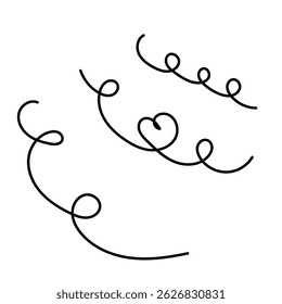Conjunto de elementos de diseño decorativo de caligrafía
