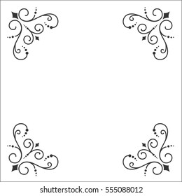 Calligraphy design elements corner frame