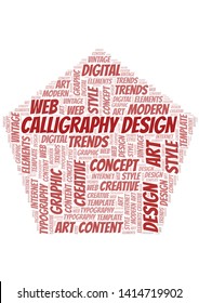 Calligraphy Design word cloud. Wordcloud made with text only.