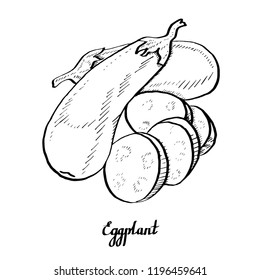Calligraphy eggplant coloured vector poster for t-shirt, cards, web, craft, textile