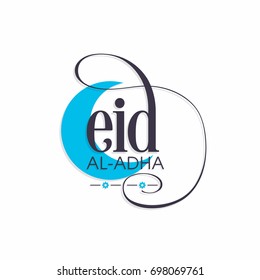 Calligraphy of Eid Al Adha for the celebration of Muslim community festival.