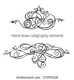 Calligraphy elements. Hand draw vector.