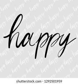 Calligraphy English Happy Warm Script Letter Letters Word Pattern Background Luxury 
