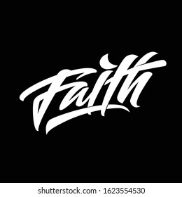 Calligraphy Faith hand draw icon letter script